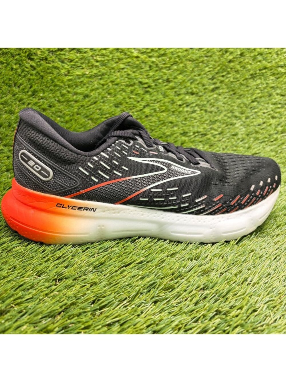 Brooks Glycerin 20 Womens Size 9.5 Black Orange Athletic Running Shoes Sneakers